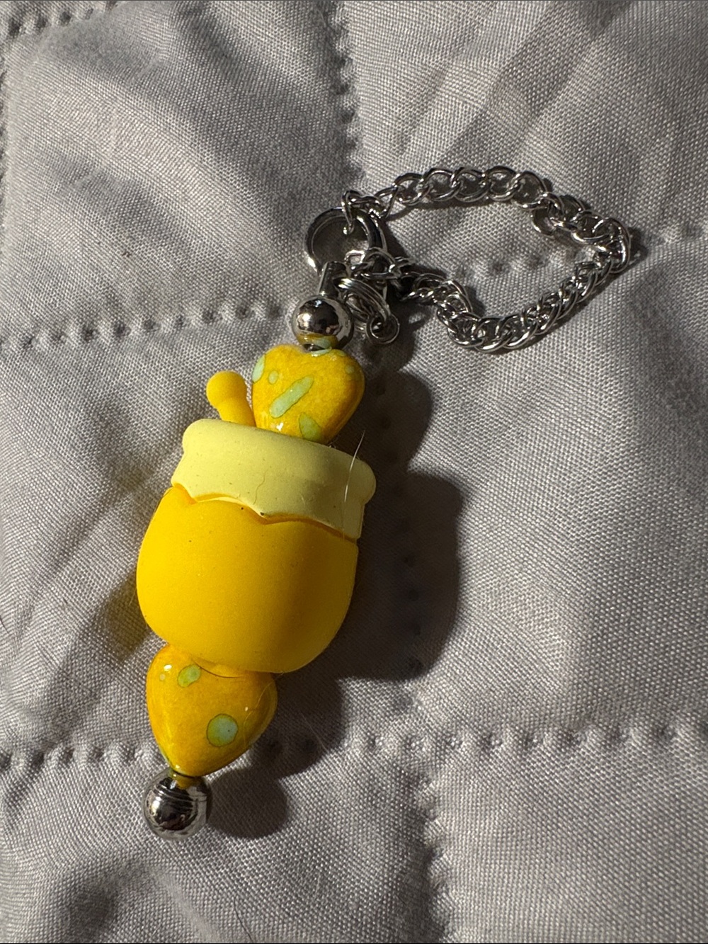 Yellow 'Hunny' Honey Pot Cup Charm - Picture 2 of 2